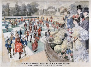 Fantasy of a billionaire: a human chess game, 1904. Artist: Unknown