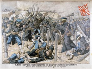 Japanese attack on a Russian entrenchment, Russo-Japanese War, 1904. Artist: Unknown