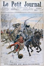 Cossacks fighting Manchus, Russo-Japanes War, 1904. Artist: Unknown