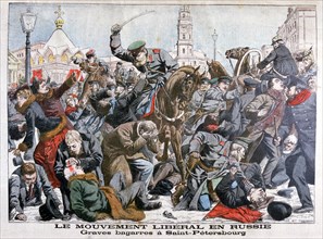 Serious fighting by the Liberal Movement in Russia, St Petersburg, 1904. Artist: Unknown