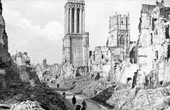 The ruins and cathedral of Caen, Normandy, France, c1944. Artist: Unknown