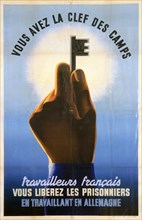 'French Workers, You have the Key to the Camps', 1940-1944. Artist: Unknown