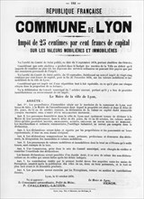 Commune de Lyon, from French Political posters of the Paris Commune,  May 1871. Artist: Unknown