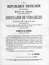 Circulaire de Versailles, from French Political posters of the Paris Commune,  May 1871. Artist: Unknown
