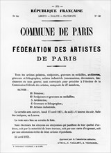 Federation des Artistes, from French Political posters of the Paris Commune,  May 1871. Artist: Unknown