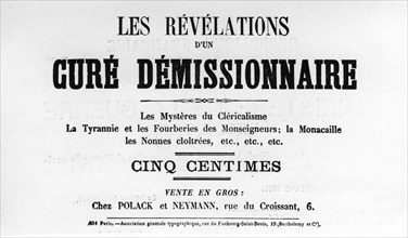 Cure Demissionnaire, from French Political posters of the Paris Commune,  May 1871. Artist: Unknown