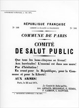 De Salut Public, from French Political posters of the Paris Commune,  May 1871. Artist: Unknown