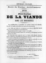 De La Viande, from French Political posters of the Paris Commune,  May 1871. Artist: Unknown