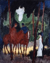 'Riders in the Wood of Boulogne,' c1904. Artist: Unknown