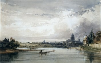 'Paris Seen from Afar', c1835-1900. Artist: William Callow