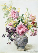'Vase of Roses', c1865-1928. Artist: Madeleine Jeanne Lemaire