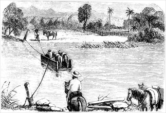 Crossing the Isabella, Santo Domingo, 1873. Artist: Unknown