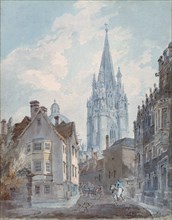 'Oxford: St Mary's from Oriel Lane', 1792-1793. Artist: JMW Turner