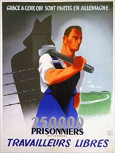 French workers for Germany poster, 1943. Artist: Unknown
