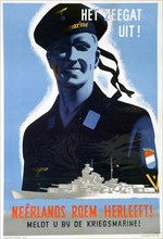 Recruitment poster encouraging Dutchmen to join the German navy, c1940-1945. Artist: Unknown