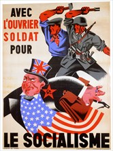 'With the workman and soldier for Socialism', Belgian pro-Nazi propaganda poster, c1941-1944. Artist: Unknown