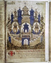 Heavenly Jerusalem, a page from Liber Floridus, 12th century. Artist: Unknown