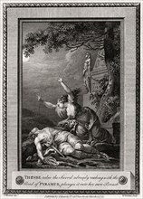 'Thisbe takes the Sword already reeking with the blood of Pyramus, plunges it into...', 1775.Artist: W Walker