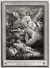 'Minerva protecting Telemachus, and preserving him from the Shafts of Love', 1775.Artist: W Walker
