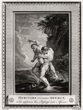 'Hercules overcomes Antaeus, who opposes his Passage into Africa', 1775. Artist: W Walker