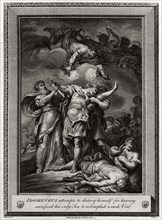 'Idomeneus attempts to destroy himself for having sacrificed his only Son...', 1775. Artist: W Walker