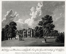 'Jennings near Maidstone in Kent, the Seat of her Grace the Dutchess of St Albans', 1776.  Creator: Michael Angelo Rooker.