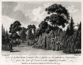 'View of Lord Harcourt's Flower Garden at Nuneham in Oxfordshire', 1777. Artist: William Watts
