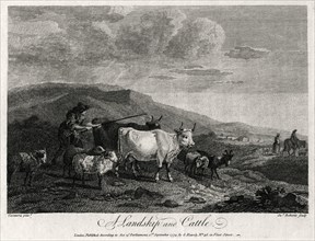 'A Landskip and Cattle', 1774.  Artist: James Roberts