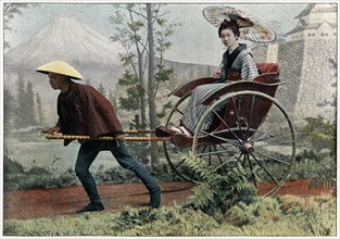 'Rickshaw, Carriage of Japan', c1890. Artist: Charles Gillot