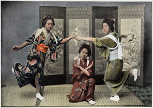 'A Family Dance in Japan', c1890. Artist: Charles Gillot