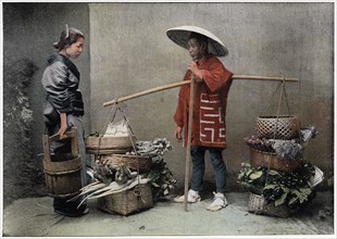 'Vegetable Merchant in Japan', c1890. Artist: Charles Gillot