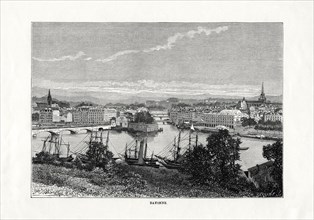 The harbour at Bayonne, France, 1879. Artist: Unknown