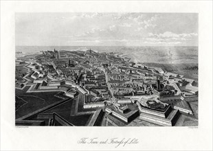 The town and fortress of Lille, France, 1875. Artist: J Lacy