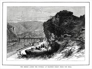 The Bridge across the Potomac at Harper's Ferry, West Virginia, USA, 1877. Artist: Unknown