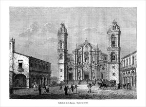 Havana Cathedral, Cuba, 19th century. Artist: Navlet