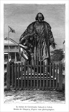 Christopher Columbus statue, Colón, Panama, 19th century. Artist: Chapuis