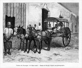 Stagecoach, Nicaragua, 19th century. Artist: E Ronjat