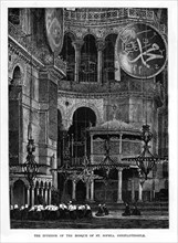 'The Interior of the Mosque of Santa Sophia, Constantinople', Turkey, 19th century. Artist: Unknown