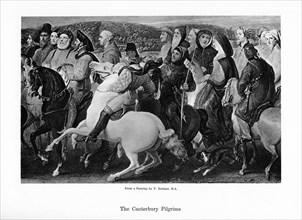 The Canterbury pilgrims, 19th century. Artist: Unknown