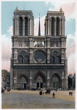 Notre Dame de Paris, Western Façade, c1900. Artist: Unknown