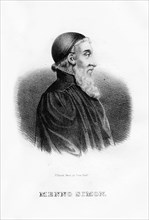 Menno Simons, Dutch Anabaptist religious leader, (1854). Artist: Unknown