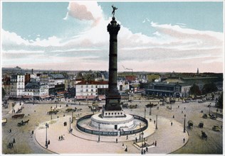 The July Column in the Place de la Bastille, Paris, c1900. Artist: Unknown