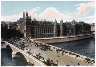 The Conciergerie and the Pont Neuf, Paris, c1900. Artist: Unknown
