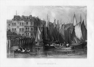Billingsgate, London, 19th century.Artist: J Woods