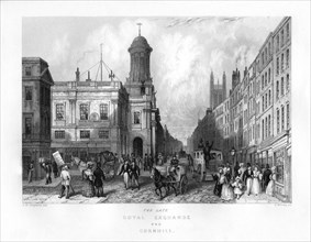 'The late Royal Exchange and Cornhill', London, 19th century.Artist: J Woods