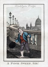 'A Poor Sweep, Sir!', Blackfriars Bridge, London, 1805. Artist: Unknown