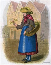 'Danish Woman selling Flowers', 1809.Artist: W Dickes