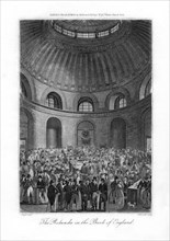 The Rotunda in the Bank of England, London, 1804.Artist: Edwards