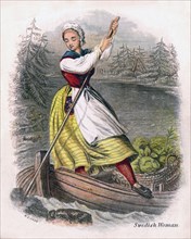 'Swedish Woman Rowing', 1809.Artist: W Dickes