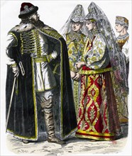 'Traditional Russian Costume', c1850. Artist: Unknown